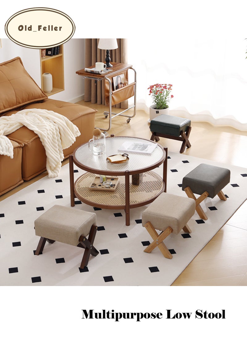 Old_Feller Nordic Luxury Solid Wood Multipurpose Stool: Shoe Bench, Step Stool, and Coffee Table Accent for Entryway, Living Room, and Kids' Room - Image 3