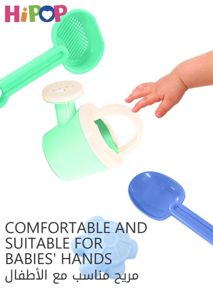 Dream Zone مجموعة ألعاب رمل الشاطئ، مع حقيبة شبكية، دلو رمل شفاف، ألعاب نموذجية، مجرفة، مشط، مجموعة ألعاب شاطئية خارجية للأطفال، الصغار، الأولاد والبنات (7 قطع) - Image 3