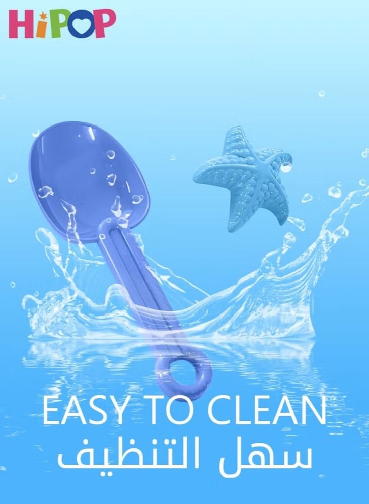 Dream Zone مجموعة ألعاب رمل الشاطئ، مع حقيبة شبكية، دلو رمل شفاف، ألعاب نموذجية، مجرفة، مشط، مجموعة ألعاب شاطئية خارجية للأطفال، الصغار، الأولاد والبنات (7 قطع) - Image 2