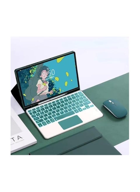 Touchpad Keyboard Case Compatible with Samsung Galaxy Tab S6 Lite 10.4'' 2024 (SM-P620/P625/P627),Backlight, Multi-Touch Trackpad, Flip Stand Case with Pencil Holder and Mouse