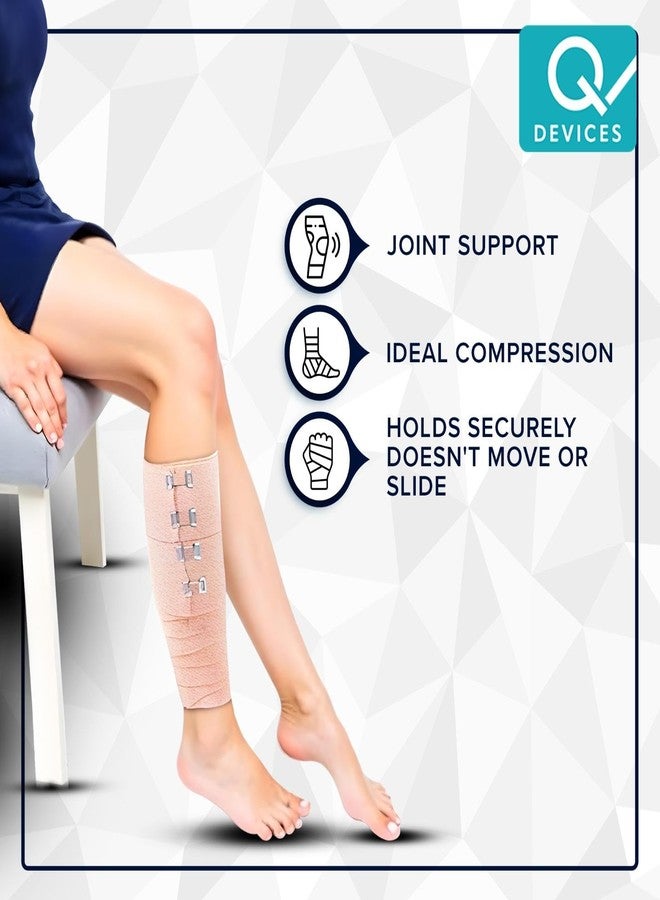 Q DEVICES Elastic Crepe Bandage for Support & Relief - Air-Permeable, Skin-Friendly, Easy to Cut (10 cm x 4 m) - Image 5