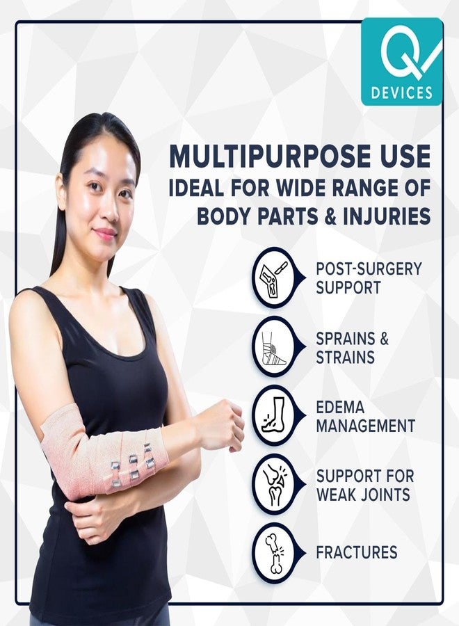 Q DEVICES Elastic Crepe Bandage for Support & Relief - Air-Permeable, Skin-Friendly, Easy to Cut (10 cm x 4 m) - Image 3
