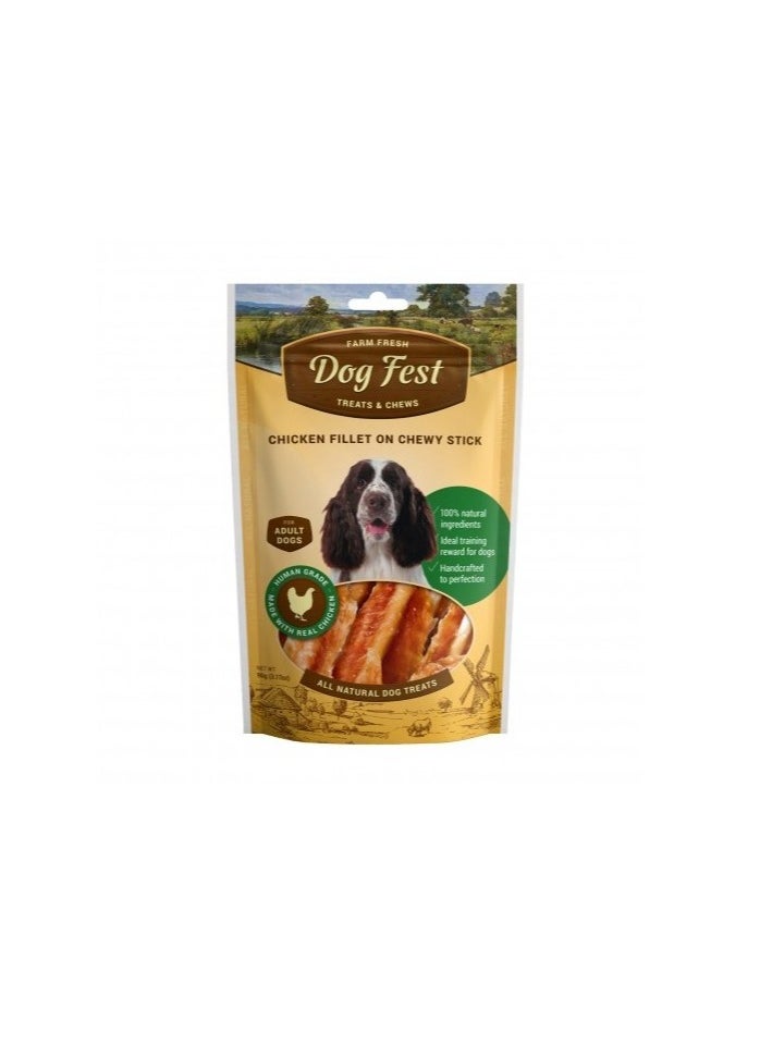 Dog Fest Chewy Stick with Chicken Fillet for Adult Dogs - 90g  - Image 1