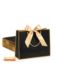 OASIS-TH 10 Packs Gift Bags with Handles Elegant Gift Bags With Bow Ribbon for Wedding Bridal Shower Birthday Housewarming Holiday Gift Bags  - Image 1