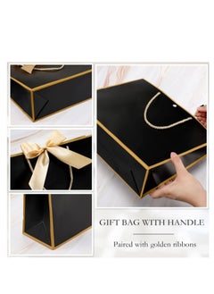 OASIS-TH 10 Packs Gift Bags with Handles Elegant Gift Bags With Bow Ribbon for Wedding Bridal Shower Birthday Housewarming Holiday Gift Bags  - Image 2