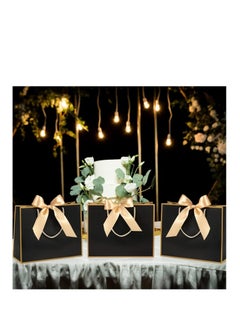 OASIS-TH 10 Packs Gift Bags with Handles Elegant Gift Bags With Bow Ribbon for Wedding Bridal Shower Birthday Housewarming Holiday Gift Bags  - Image 3