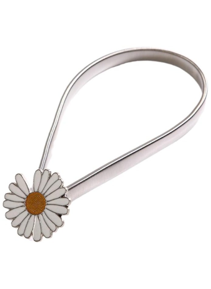 Spaceshoop - Curtain Straps of Non Perforated No Install Curtain Strapping with Curtain Buckle Ring Curtain Magnetic Buckle Silver - Image 1
