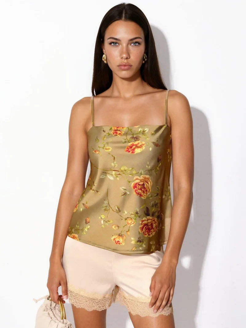 Floral Satin Top