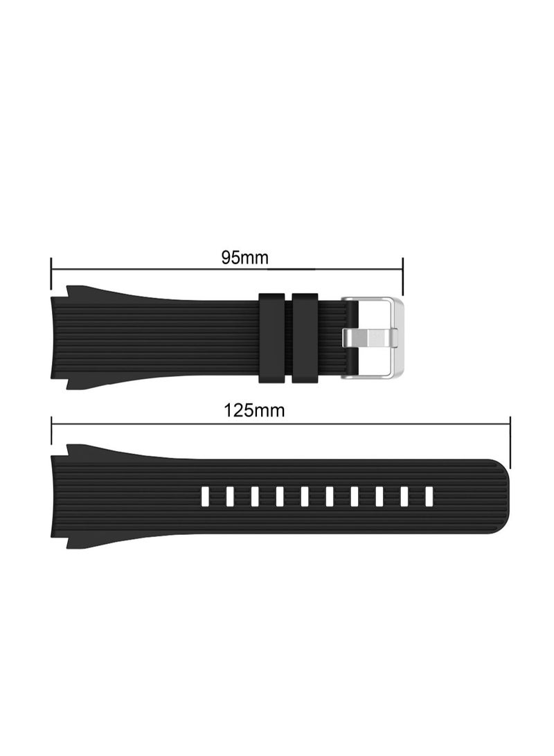 KASTWAVE Silicone Watch Strap for Samsung Galaxy Watch/Gear S3/Watch With a Lug Width of 22mm, Soft Silicone Sport Wristband Replacement Straps, Vertical Grain Strap, for Men Women (Orange) - Image 2