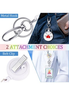 Chinco 36 Pcs Nurse Retractable Badge Reel Clips Holder Nurse Id Badge Reel Alligator Clip Nurse Work Name Tag Retractable Id Name Badge Holder Reels For Nurse Doctor Teachers Students  - Image 4