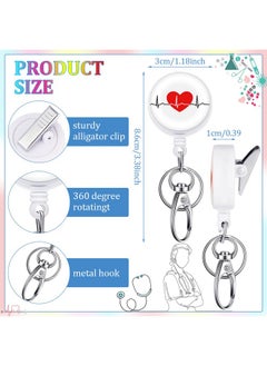 Chinco 36 Pcs Nurse Retractable Badge Reel Clips Holder Nurse Id Badge Reel Alligator Clip Nurse Work Name Tag Retractable Id Name Badge Holder Reels For Nurse Doctor Teachers Students  - Image 3