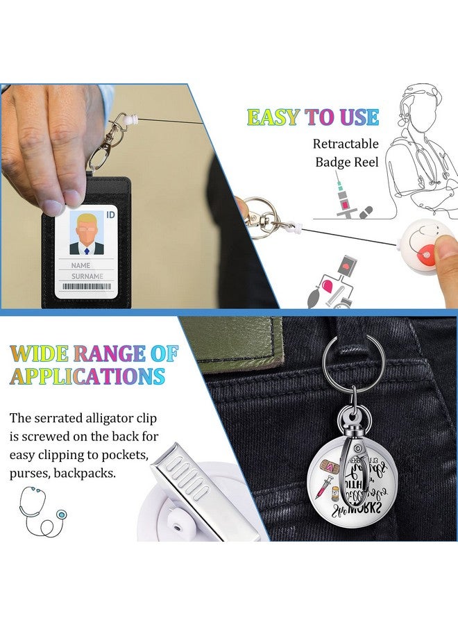 Chinco 36 Pcs Nurse Retractable Badge Reel Clips Holder Nurse Id Badge Reel Alligator Clip Nurse Work Name Tag Retractable Id Name Badge Holder Reels For Nurse Doctor Teachers Students - Image 5