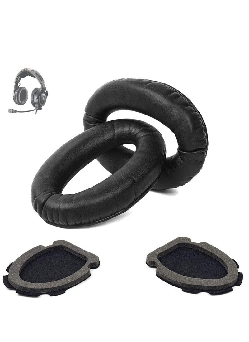 SYOSI - Headset Replacement Ear Pads Ear Cushions Kit Compatible for Bose, Aviation Headset X A10 A20 Headphone Ear Cups Ear Cover Earpads Repair Parts Memory Foam Earpads (Black) A20 - Image 1