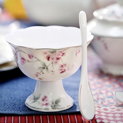 Vigneto Orchid Bliss Ice Cream Cups for Desserts, Sundae, Sweets,Snacks, Fruit, Pudding, Nuts or Dip, 180 ml, Set of 6 | Finest Premium Porcelain - Image 1