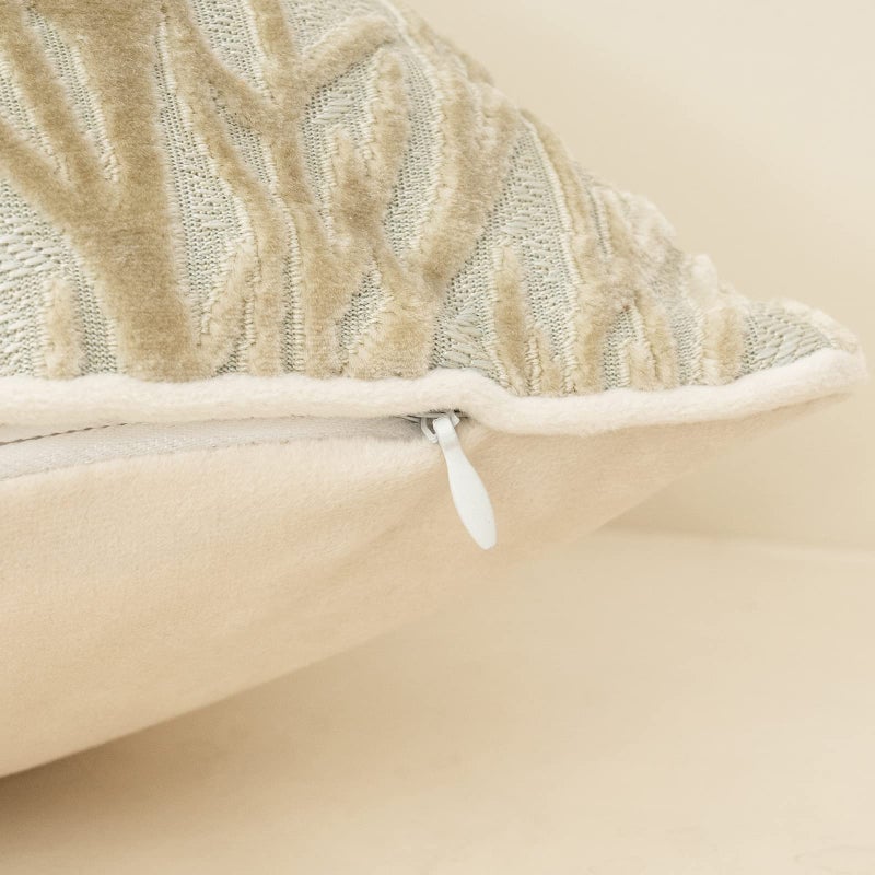 Yangest Beige Throw Pillow Cover Velvet Cushion Cover Branches Rectangular Neutral Pillowcase for Sofa Couch Bedroom Living Room, 12x20 Inch - Image 4