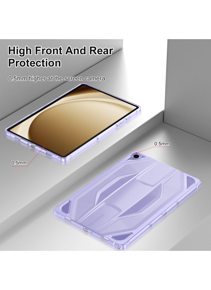 جراب شفاف مقاوم للسقوط لجهاز Samsung Galaxy Tab A9+ اللوحي من مادة TPU - أرجواني شفاف - Image 4