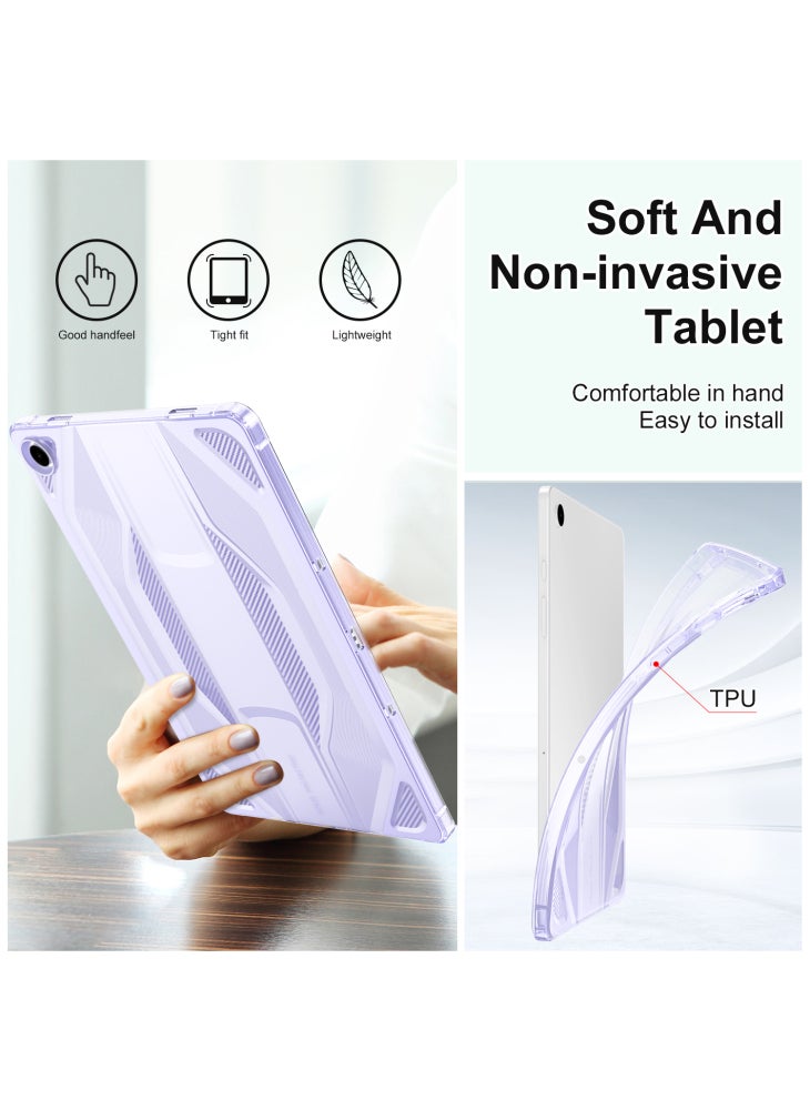 جراب شفاف مقاوم للسقوط لجهاز Samsung Galaxy Tab A9+ اللوحي من مادة TPU - أرجواني شفاف - Image 5