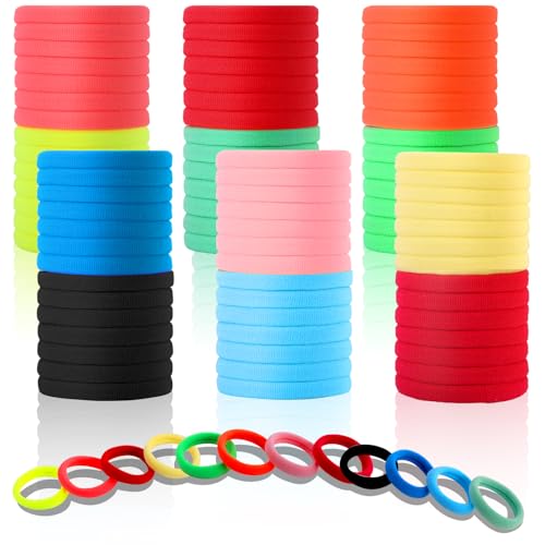 DWKFEOQ 120PCS DWKFEOQ Hair Ties for Women Girls Elastic Ponytail Holders Cotton Seamless Hair Bands No Damage for Thick Hair 189 Inch in Diameter 12 colors - Image 3