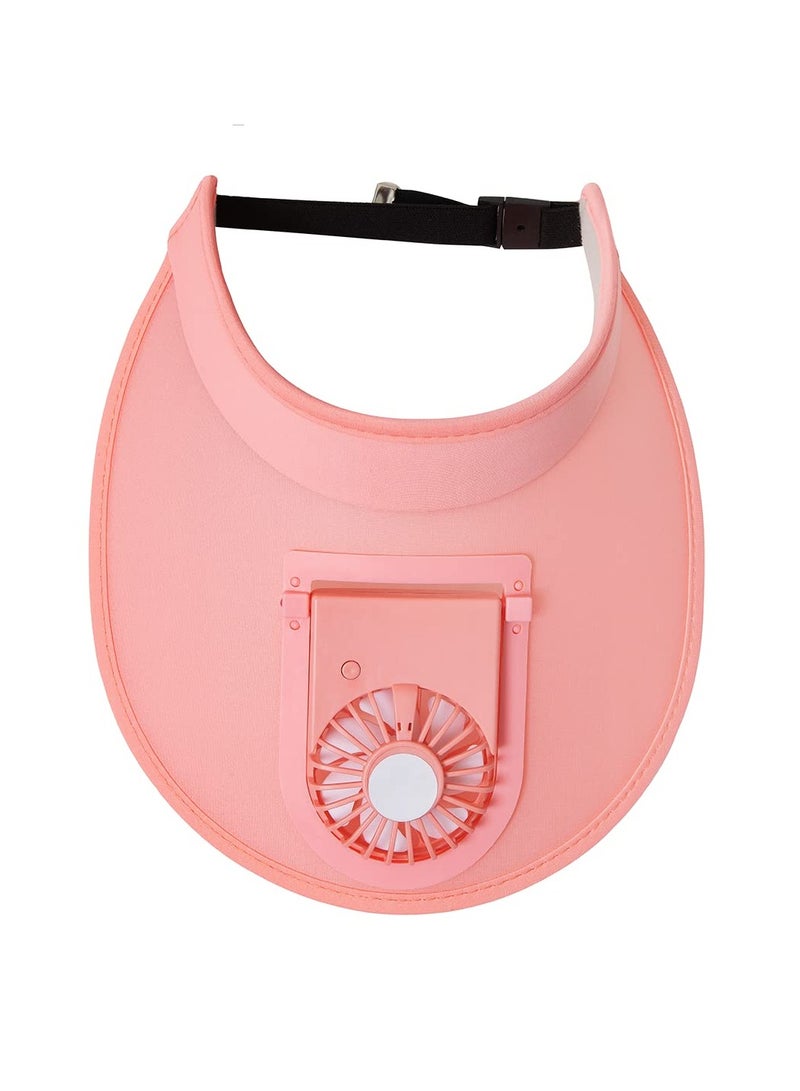 SYOSI Sun Visor Hats with Fan, UPF 50+ Visor with Built-in Fan 2 in 1 Fan Visor Hat Outdoor Cooling Hat Portable Fan Hat Adjustable Visor Fan Sun Protection Hat with 3 Temp Modes for Women Travel - Image 5