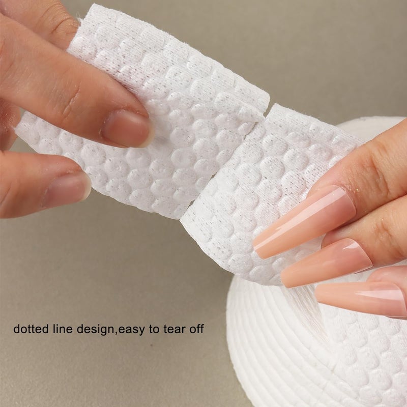 Fcozpjk 1000Pcs/1 Roll Lint Free Nail Wipes, Nail Polish Remover Pads, White Cotton Pads Wipes for Gel Nails, Dust Cleaning Degreasing Nail Napkins Cotton Swabs, Manicure Salon Supplies - Image 4