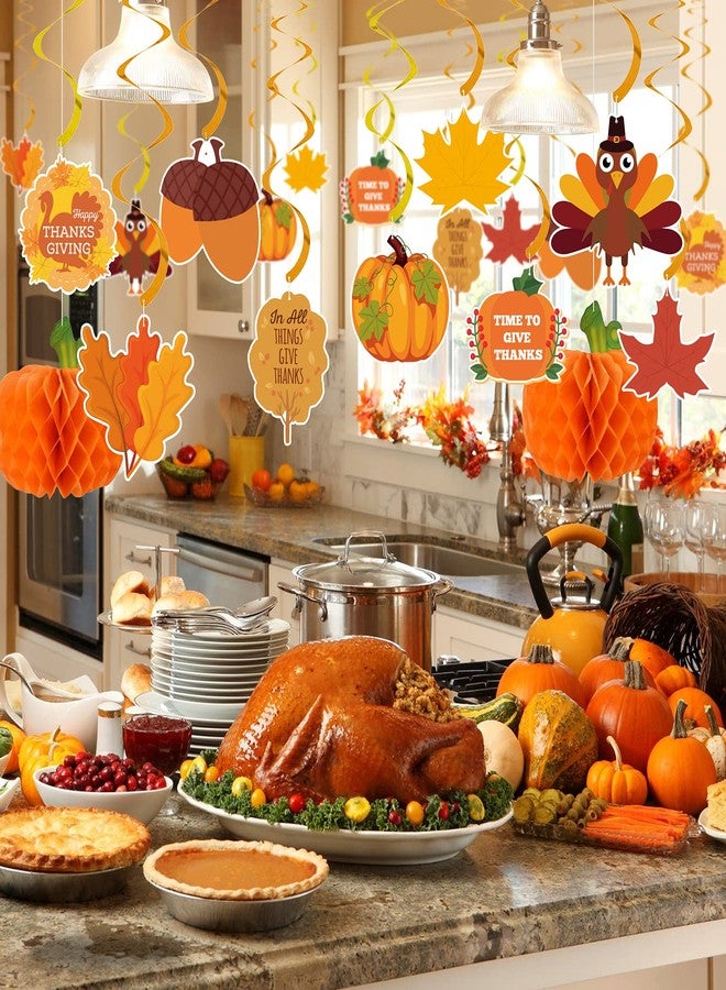 DAZONGE 40PCS Thanksgiving Decorations Set, Pre-Assembled Thanksgiving Banner & Garland, Hanging Decorations for Home, Office, Fall Harvest Home Party Décor - Image 3