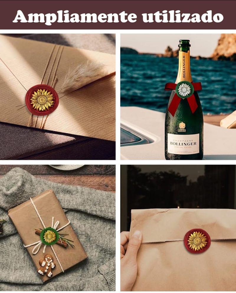Wax Seal Kit: Gold, Complete Accessories, Easy To Use - Exquisite Patterns, Custom Wax Seals For Wedding Invitations, Gift Wrapping, DIY Crafts - Image 5