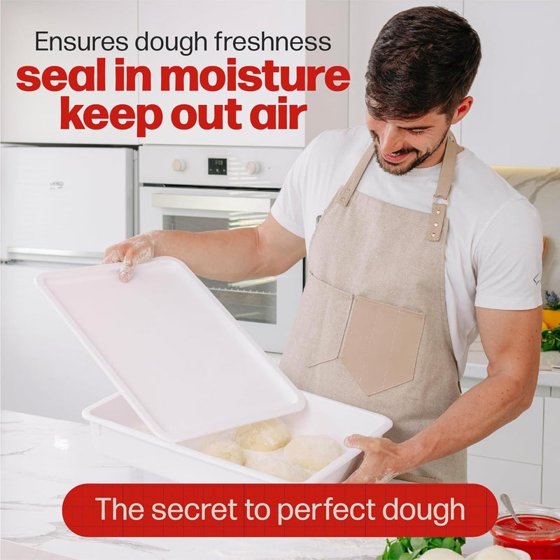 Hans Grill 2-Piece BPA Free Plastic Dough Proofing Box | Pizza & Bread Proofing Box, Stackable, with Covers & Lid | Premium Quality (2 Pack Large) - Image 5