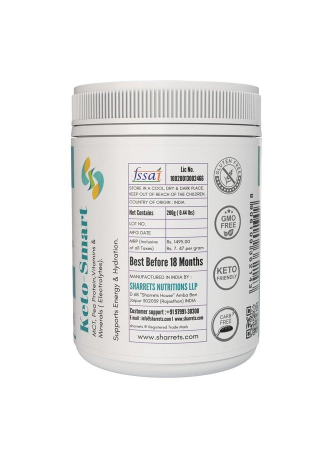 Sharrets Keto-Smart Zero Carbs Powder 200G - Loaded With Mcts, Pea Protein, Vitamins, And Minerals (Electrolytes) For Peak Energy And Superior Hydration. - Image 4