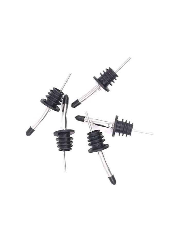 Generic - 12 Pcs Stainless Steel Bottle Speed Pourers Tapered Spout with Rubber Dust Caps Perfect for kitchen Clubs Restaurants Coffee Shops Diners fits olive oil syrup and vinegar bottles. - Image 1