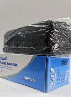 Kinmed KINMED black face masks – 50 pcs box. Designed to offer effective protection with a sleek look, featuring breathable layers and perfect flexibility for daily use. Ideal for both personal and professional environments.  - Image 2