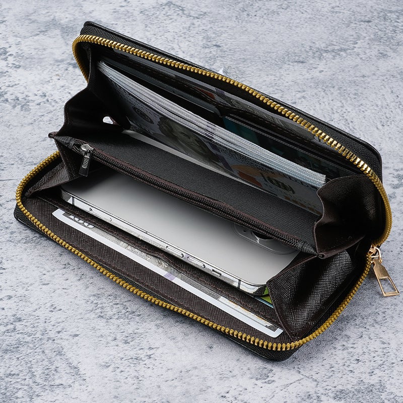 Multifunctional Solid Color PU Leather Wallet, RFID Blocking Design Portable Daily Storage Purse for Cards Cash Coin Business Use - Image 2
