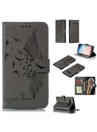 Feather Pattern Litchi Texture Horizontal Flip Leather Case with Wallet & Holder & Card Slots For Galaxy S10+ - pzsku/ZDFEC5977BEFDD290082BZ/45/1750539353/fbea0411-e3b7-45c1-bc7c-e7fe0d520252