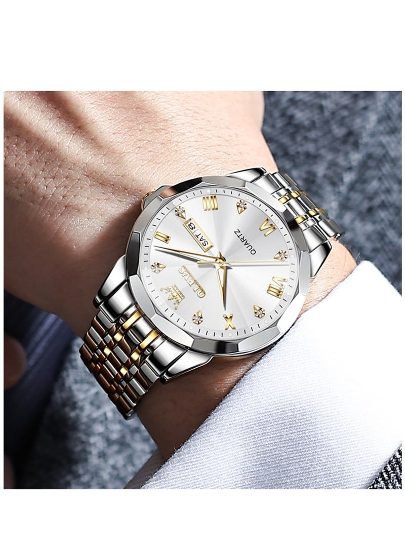 OLEVS Watches for Men Fashion Stainless Steel Quartz Analog Water Resistant Watch 9931 - Image 2