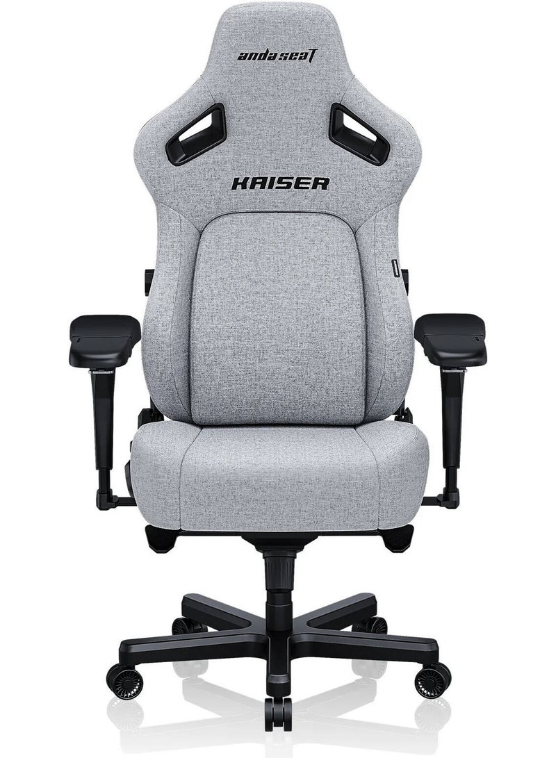 AndaSeat Kasier 4 Series Premium Gaming Chair, 5° Sloping Seat Base, Pop-out Lumbar, 5D Armrests, Up to 180kg Max Weight, Linen Fabric, XL, Ash Gray | AD12YDDC-XLL-20-G-CF - Image 1
