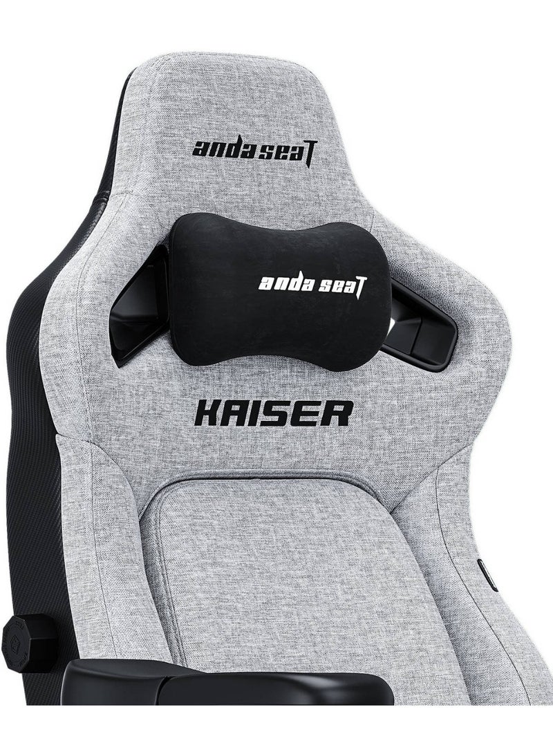 AndaSeat Kasier 4 Series Premium Gaming Chair, 5° Sloping Seat Base, Pop-out Lumbar, 5D Armrests, Up to 180kg Max Weight, Linen Fabric, XL, Ash Gray | AD12YDDC-XLL-20-G-CF - Image 3