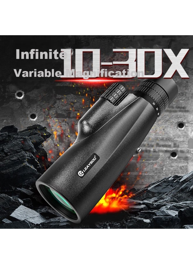 Leaysoo 10-30X50 Variable Zoom High Definition High Magnification Low Light Visible Portable Outdoor Professional Monocular Telescope - Image 2