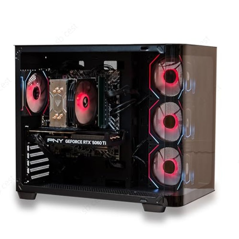كمبيوتر Pro Tech Solution Shadow Gaming PC Intel i5-12400F، وRTX 5060 Ti OC 8GB، وASUS Prime H610M-A WiFi DDR5، وذاكرة الوصول العشوائي DDR5 5600 ميجاهرتز سعة 16 جيجابايت، و1 تيرابايت Gen4 NVMe SSD، و650 وات 80+ برونزية PSU، وحقيبة Aerocool P500C ARGB، وWin 11 - Image 2
