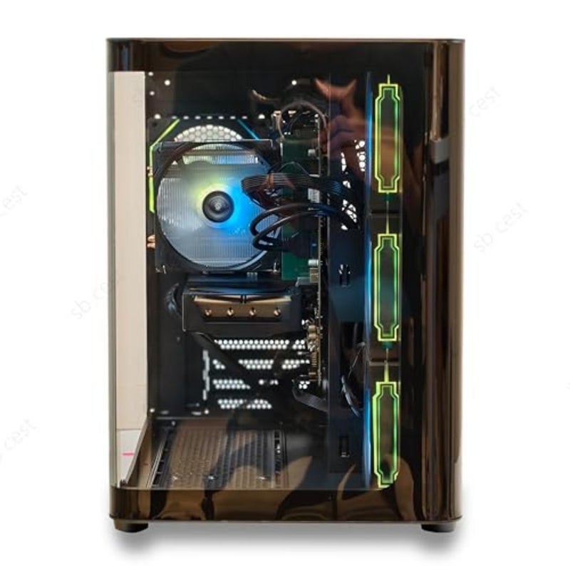 كمبيوتر Pro Tech Solution Shadow Gaming PC Intel i5-12400F، وRTX 5060 Ti OC 8GB، وASUS Prime H610M-A WiFi DDR5، وذاكرة الوصول العشوائي DDR5 5600 ميجاهرتز سعة 16 جيجابايت، و1 تيرابايت Gen4 NVMe SSD، و650 وات 80+ برونزية PSU، وحقيبة Aerocool P500C ARGB، وWin 11 - Image 4