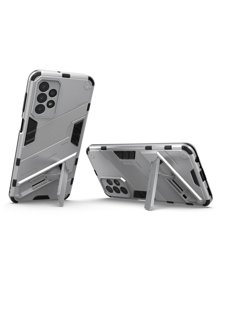 Generic - Punk Armor 2 in 1 PC Tpu Shockproof Phone Case with Invisible Holder For Samsung Galaxy A23 (white) - Image 1