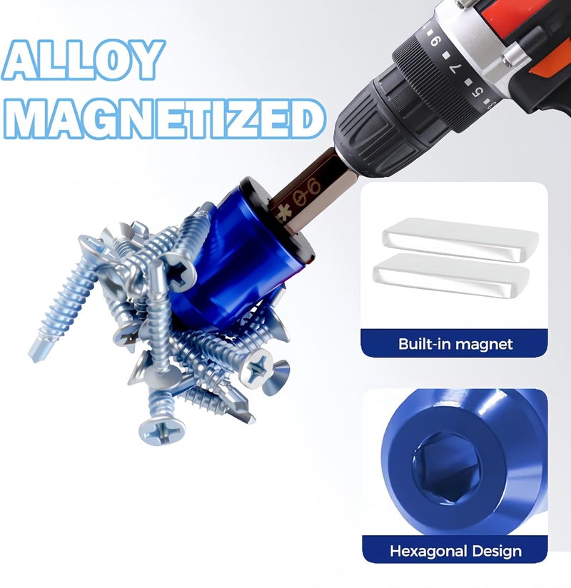 Magnetic Screwdriver Ring: 5pcs High Hardness Aluminum Alloy, Powerful Magnetism, for Household Drilling and Screwdriver Bit Retention - Image 2