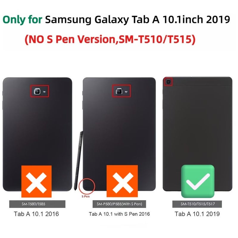 Tshaped Builtin Stand Tablet Case For Samsung Galaxy Tab A 10.1 Green Rose Red - Image 3