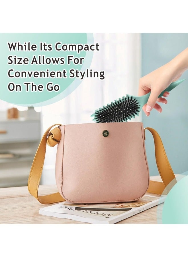 خاجول فرشاة شعر لتحديد تجعيد الشعر، فرشاة تصفيف وفك تشابك الشعر للنساء، تشكيل وتحديد الشعر المجعد، للاستخدام الجاف والرطب، باللونين الأخضر والبيج - Image 5