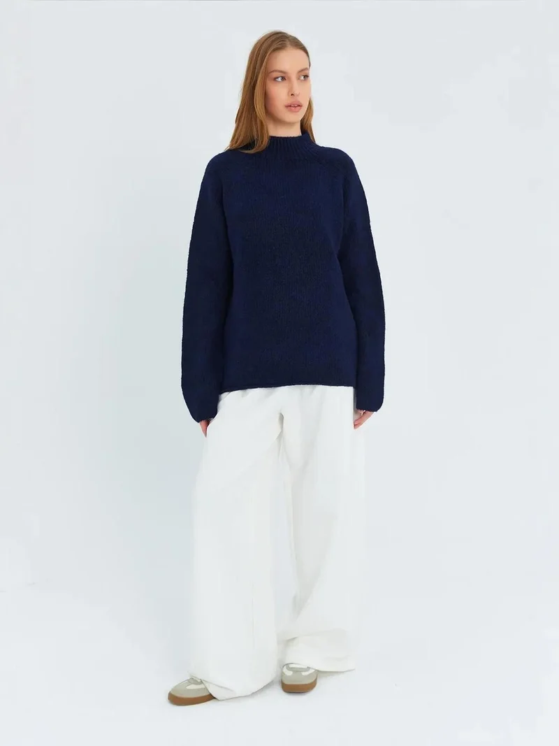 MixRay Mixray Thick Knit Half Turtleneck Sweater