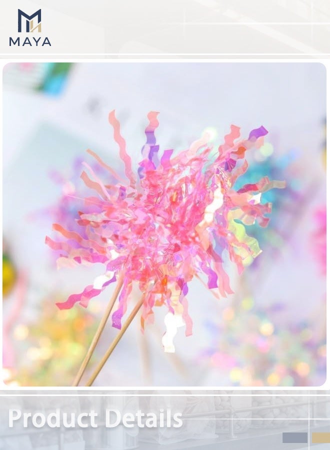Maya 20PCS Sparkling Cupcake Toppers Cake Decorations, MultiColor Dazzling Firework Cake Dessert and Cupcake Decor, Holiday and Party Accessories for Kids Baby Shower Theme Wedding Engagement Bridal Shower Birthday Party Cake Decoration(blue/pink/whith/yellow) - Image 5