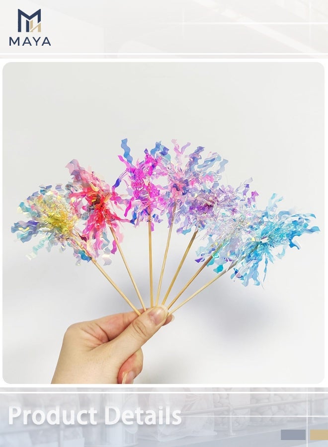 Maya 20PCS Sparkling Cupcake Toppers Cake Decorations, MultiColor Dazzling Firework Cake Dessert and Cupcake Decor, Holiday and Party Accessories for Kids Baby Shower Theme Wedding Engagement Bridal Shower Birthday Party Cake Decoration(blue/pink/whith/yellow) - Image 4
