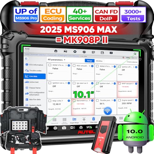 Autel MaxiSys MS906MAX 10.1" Scanner, 2025 MS906 MAX 2.0 Up of MS906 PRO MP900BT MS908S MK908, OE Bidirectional Diagnostic Scan Tool, 3000+ Active Test, 40+ Reset, All Sys, Auto Scan 2.0, CAN FD DoIP - Image 1