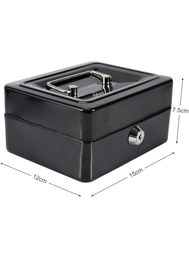 erorex Safe Security Box Portable Mini Lockable Safe Lock Box Household Home Office Jewelry Cash Use Storage Money Coin Safe Box For Jewelry Necklace Certificate Black  - Image 5
