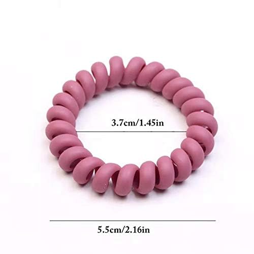 Tecnoshine 10 Piece Hair Ties For Thick Hair Coil Elastics Hair Ties Multicolor Medium Spiral Hair Ties No Crease Hair Coils Telephone Cord Plastic Hair Ties For Women And Girls Matte color - Image 3
