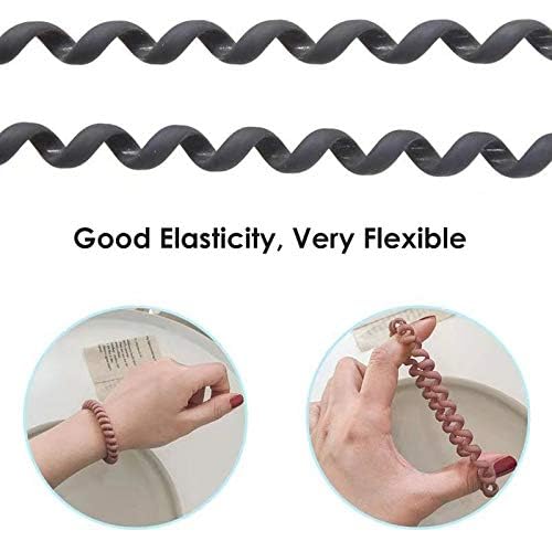 Tecnoshine 10 Piece Hair Ties For Thick Hair Coil Elastics Hair Ties Multicolor Medium Spiral Hair Ties No Crease Hair Coils Telephone Cord Plastic Hair Ties For Women And Girls Matte color - Image 4