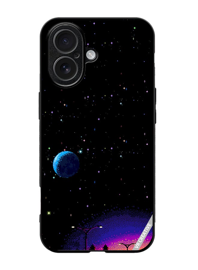 Protective Case Cover For Apple iPhone 17 8-Bit Pixel Galaxy Design Multicolour